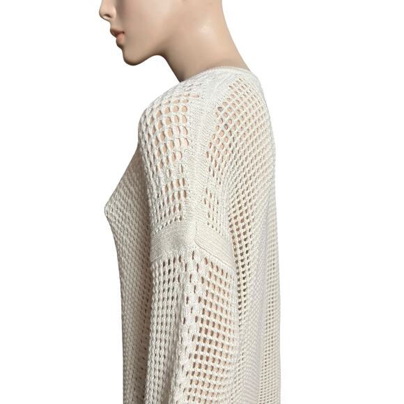 Vanessa Bruno Crochet Paterns Long Sweater Dress Size S Long Sleeves V-Neckline - Picture 4 of 7